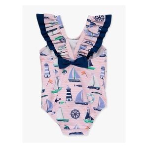 Rugged Butts Bow V-Back One Piece Swimsuit NWT